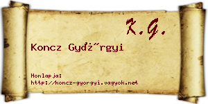 Koncz Györgyi névjegykártya